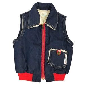 Vintage Health-Tex Zip Up Sherpa Lined Vest Size 6X Made in USA